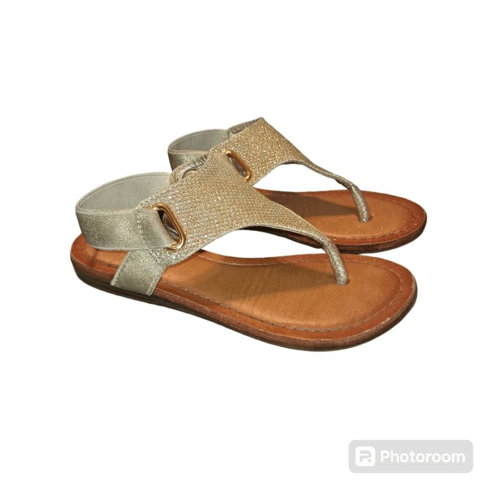 Nora Gold Sparkle Slingback Flip Flop Sandals Toddler Sz 11